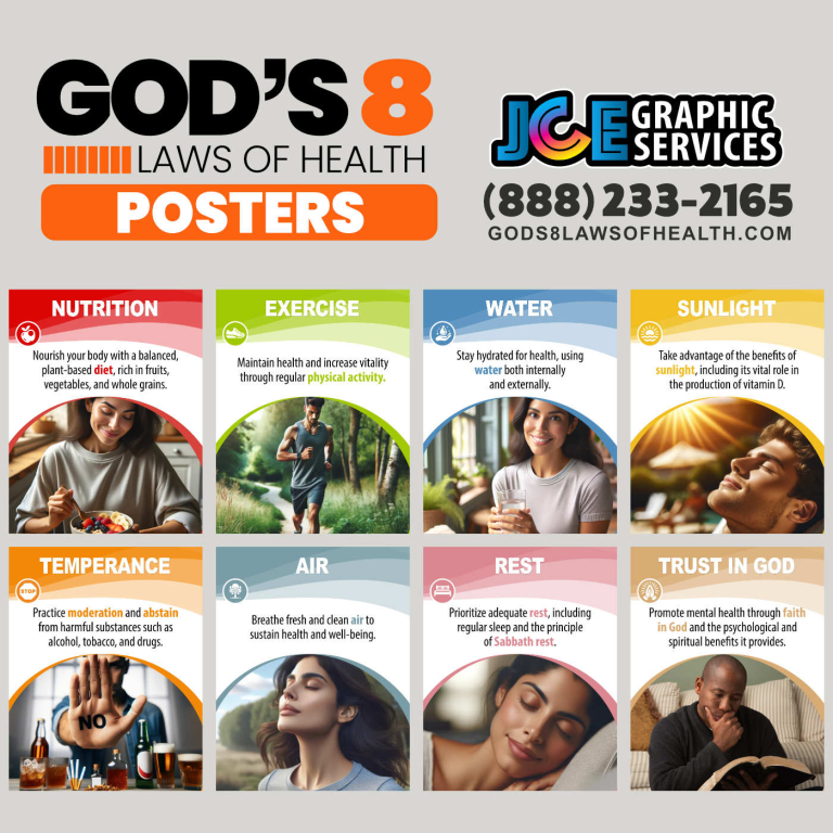 God's 8 Laws of Health poster set