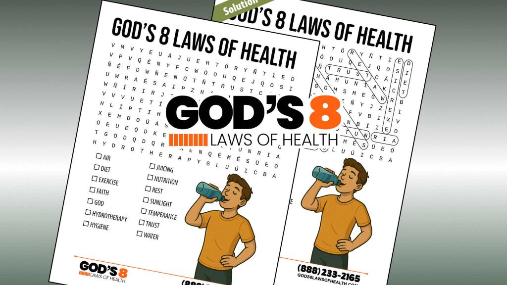 God's 8 Laws of Health word search